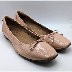 Clarks Artisan Patent Leather Ballet Flats Bow Peach Candra Size 12 M